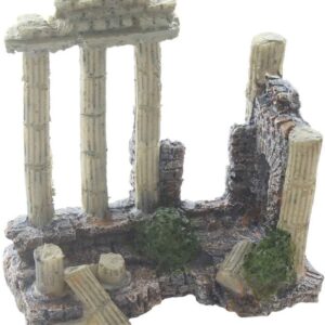 emours Aquarium Decoration Fish Tank Landscape Ornament Vintage Ruins Roman Column