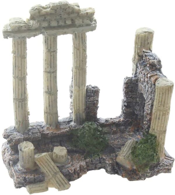 emours Aquarium Decoration Fish Tank Landscape Ornament Vintage Ruins Roman Column