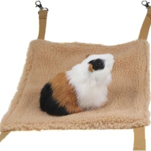 emours Small Animal Hammock Hamster House Hanging Bed Cage Toys for Mice Rats Ferret Chinchilla and More, Brown