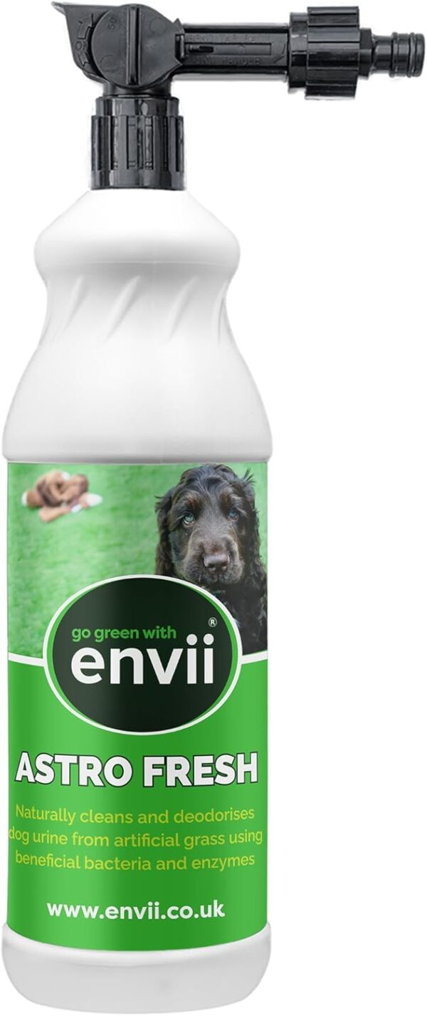 envii Astro Fresh - Natural Artificial Grass Cleaner for Dogs Urine & Odour Remover - Chemical Free Ready to Use Hose End Sprayer - Easy to Apply 1L treats 100m2