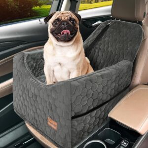 melafa365 Dog Car Seat for Small Dogs,Portable Dog Booster seat for Small Pets Up to 40lbs,Pet Car Seat with Safety Tethers,for Front Seats and Back Seats (Gray, Small)